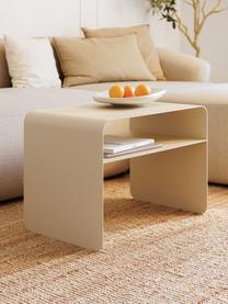 Ručně vyrobený odkládací stolek Cosmo, Ocelový plech, práškově lakovaný, Světle béžová, Š 60 cm, V 40 cm