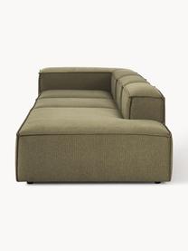 Modulaire XL chaise longue Lennon, Bekleding: 100% polyester De slijtva, Frame: massief grenenhout, multi, Poten: kunststof Dit product is , Geweven stof olijfgroen, B 357 x D 119 cm, armleuning rechts