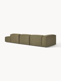 Modulaire XL chaise longue Lennon, Bekleding: 100% polyester De slijtva, Frame: massief grenenhout, multi, Poten: kunststof Dit product is , Geweven stof olijfgroen, B 357 x D 119 cm, armleuning rechts