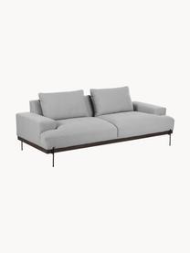 Sofa Brooks (3-Sitzer) mit Metall-Füssen, Bezug: Polyester Der Bezug ist n, Gestell: Massives Kiefernholz, Rahmen: Lackiertes Kiefernholz, Webstoff Grau, B 230 x T 98 cm