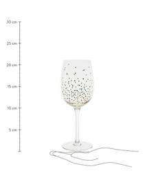 Bicchiere vino con puntini dorati Scintille 4 pz, Vetro, Trasparente, dorato, Ø 7 x Alt. 22 cm