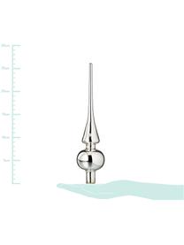 Weihnachtsbaumspitze Nice, Glas, Silberfarben, Ø 7 x H 26 cm