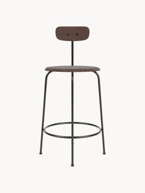 Tabouret de bar Afteroom, Bois foncé, cadre noir, larg. 48 x long. 91 cm