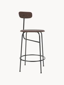 Tabouret de bar Afteroom, Bois foncé, cadre noir, larg. 48 x long. 91 cm