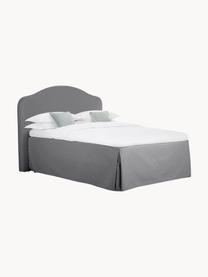 Letto boxspring premium Dahlia, Materasso: nucleo a 5 zone di molle , Piedini: legno massiccio di betull, Tessuto grigio scuro, Larg. 140 x Lung. 200 cm, grado di durezza H2