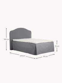 Premium boxspringbed Dahlia, Poten: massief gelakt berkenhout, Geweven stof donkergrijs, B 140 x L 200 cm, hardheidsgraad H2