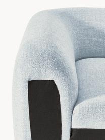 Abgerundetes Eckmodul Wolke aus Bouclé, Bezug: Bouclé (96 % Polyester, 4, Füße: Kunststoff Dieses Produkt, Bouclé Hellblau, B 134 x T 134 cm