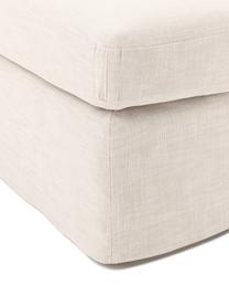 Voetenbank Russell met afneembare hoezen, Bekleding: 100% katoen Met 50.000 sc, Frame: massief grenenhout FSC-ge, Poten: kunststof, Geweven stof lichtbeige, B 103 x D 103 cm