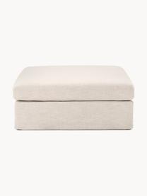 Voetenbank Russell met afneembare hoezen, Bekleding: 100% katoen Met 50.000 sc, Frame: massief grenenhout FSC-ge, Poten: kunststof, Geweven stof lichtbeige, B 103 x D 103 cm
