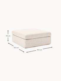 Pouf avec revêtement amovible Russell, Tissu beige clair, larg. 103 x prof. 103 cm