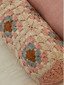 Gehäkelte Kissenrolle Brielle aus Baumwolle, mit Inlett, Bezug: 100% Baumwolle, Mehrfarbig, Ø 16 x L 45 cm