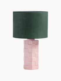 Lámpara de mesa Check, Pantalla: algodón, Cable: cubierto en tela, Verde, rosa pálido, Ø 25 x Al 42 cm