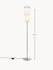 Lampadaire soufflé bouche Gople, Blanc, argenté, haut. 170 cm