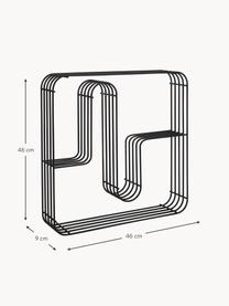 Kovová nástěnná police Curva, Ocel s práškovým nástřikem, Matná černá, Š 46 cm, V 46 cm