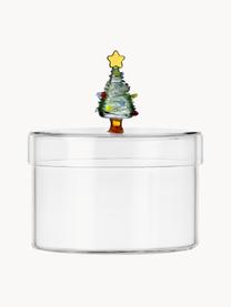 Boîte de rangement décorative Christmas Tales, Verre borosilicate, Transparent, vert, Ø 13 cm