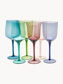 Verres à vin soufflés bouche Diseguale, 6 élém., Verre, soufflé bouche, Multicolore, transparent, Ø 7 x haut. 24 cm, 250 ml