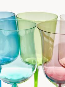 Copas de vino de vidrio soplado artesanlamente Desiguale, 6 uds., Vidrio soplado artesanalmente, Multicolor transparente, Ø 7 x Al 24 cm, 250 ml