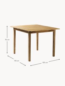 Záhradný stôl z tíkového dreva Sammen, Tíkové drevo

Tento produkt je vyrobený z trvalo udržateľného dreva s certifikátom FSC®., Tíkové drevo, Š 105 x H 90 cm