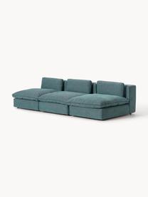 Sofa modułowa XL Felix (3-osobowa), Tapicerka: 100% poliester Dzięki tka, Nogi: tworzywo sztuczne Ten pro, Turkusowo-zielona tkanina, B 300 x T 140 cm