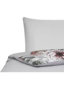 Funda nórdica de satén Blossom, Gris claro, multicolor, Cama 90 cm (150 x 220 cm)