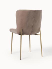 Stolička so zamatovým čalúnením Tess, Zamatová sivobéžová, odtiene zlatej, Š 49 x H 64 cm
