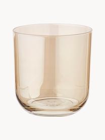 Handbemalte Wassergläser Polka, 4er-Set, Glas, Beigetöne, transparent, Ø 9 x H 9 cm, 420 ml