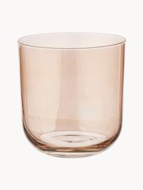 Vasos de colores artesanales Polka, 4 uds., Vidrio, Tonos beige transparente, Ø 9 x Al 9 cm, 420 ml