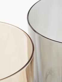 Vasos de colores artesanales Polka, 4 uds., Vidrio, Tonos beige transparente, Ø 9 x Al 9 cm, 420 ml