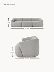 Modulares Sofa Sofia (3-Sitzer), Bezug: 100 % Polypropylen Der ho, Gestell: Fichtenholz, Spanplatte, , Füße: Kunststoff Dieses Produkt, Webstoff Grau, B 277 x T 103 cm