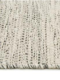 Tapis en laine beige jaune tissé main Lule, Vert foncé, beige