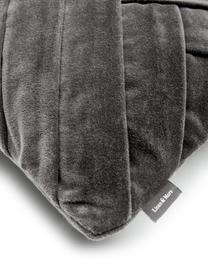Samt-Kissen Folded mit Struktur-Oberfläche, mit Inlett, Bezug: 100% Baumwollsamt, Grau, B 30 x L 50 cm