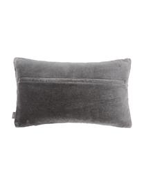 Coussin rectangulaire velours gris Folded, Gris, larg. 30 x long. 50 cm