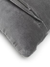 Coussin rectangulaire velours gris Folded, Gris, larg. 30 x long. 50 cm