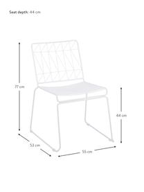 Sedia da balcone bianca Bueno, Metallo rivestito, Bianco, Larg. 55 x Alt. 77 cm