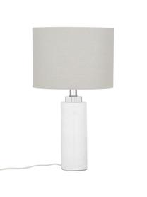 Lampa stołowa z marmurową podstawą Amanda, Biały, Ø 28 x W 48 cm