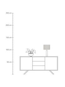 Lampada da tavolo con base in marmo Amanda, Paralume: tessuto, Base della lampada: marmo, Bianco, Ø 28 x Alt. 48 cm
