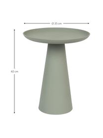 Mesa auxiliar redonda de metal Ringar, Aluminio con pintura en polvo, Caqui, Ø 35 x Al 42 cm