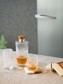 Bottiglia in vetro con rilievo in cristallo Eugene, 900 ml, Bianco, marrone, Alt. 24 cm, 900 ml