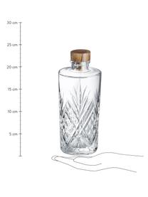 Karafka ze szkła Eugene, 900 ml, Transparentny, drewno naturalne, W 24 cm, 900 ml