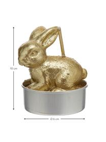 Teelichter-Set Rabbits, 6er-Set, Wachs, Goldfarben, Ø 6 x H 10 cm