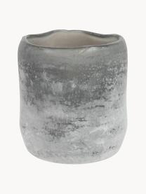 Waxinelichthouder Halde met mat oppervlak, Glas, Donkergrijs, wit, Ø 11 x H 12 cm