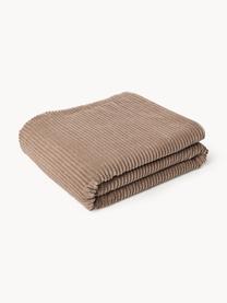 Decke Kylen aus Cord, Vorderseite: Cord (90 % Polyester, 10 , Rückseite: Teddy (100 % Polyester) D, Nougat, Cremeweiss, B 140 x L 190 cm