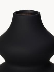 Design-Vase Thena in organischer Form, H 20 cm, Steingut, Schwarz, Ø 15 x H 20 cm