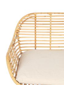 Rattan-Barstuhl Tiger mit Kissen, Sitzfläche: Rattan, Gestell: Metall, pulverbeschichtet, Hellbraun, Schwarz, Weiss, B 52 x H 75 cm