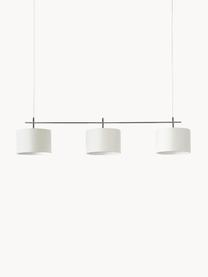 Grande suspension Liara, Blanc, gris chrome, larg. 140 x haut. 90 cm