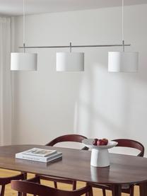 Grande suspension Liara, Blanc, gris chrome, larg. 140 x haut. 90 cm