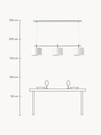 Grosse Pendelleuchte Liara, Gestell: Metall, gebürstet, Baldachin: Metall, gebürstet, Weiss, Chromfarben, B 140 x H 90 cm