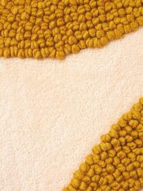Vyšívaný bavlněný povlak na polštář se strukturovaným povrchem Reza, Tlumeně bílá, hnědá, meruňková, Š 45 cm, D 45 cm