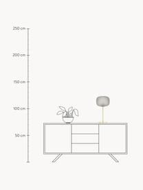 Grote tafellamp Sober met glazen lampenkap, Lampenkap: glas, Lampvoet: geborsteld metaal, Goudkleurig, grijs, Ø 25 x H 50 cm