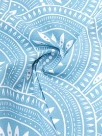 Federa arredo reversibile fantasia in cotone biologico azzurro Tiara, 100% cotone biologico, certificato GOTS, Blu, bianco, Larg. 45 x Lung. 45 cm